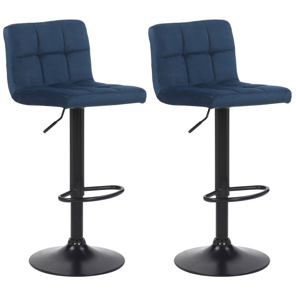 Lot de 2 tabourets de bar Feni velours