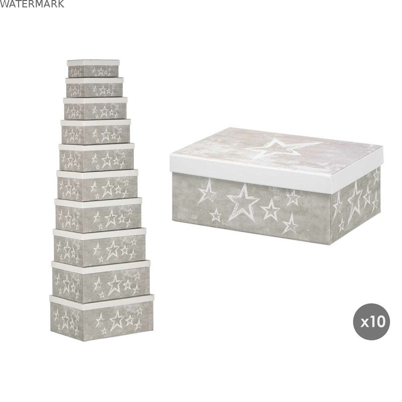 Boîte Décorative Pincello 63 Blanc Gris Carton (2 Unités)