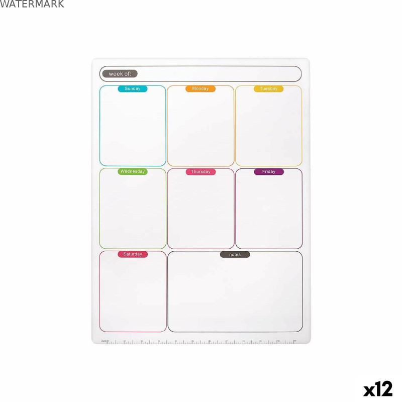 Aimants Pincello 424 Blanc 33,5 x 48 x 0,5 cm Frigo A3 (12 Unités)