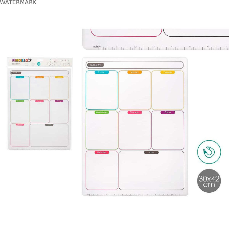 Aimants Pincello 424 Blanc 33,5 x 48 x 0,5 cm Frigo A3 (12 Unités)