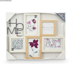 Cadre photo 411408K Naturel Métal Bois MDF (8 Unités)