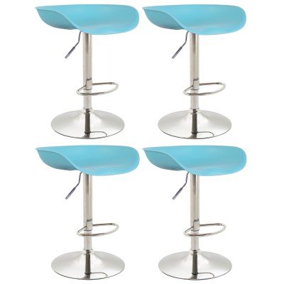 Lot de 4 tabourets de bar Anaheim plastique chromé