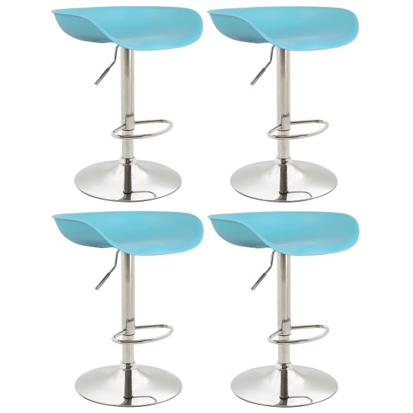 Lot de 4 tabourets de bar Anaheim plastique chromé