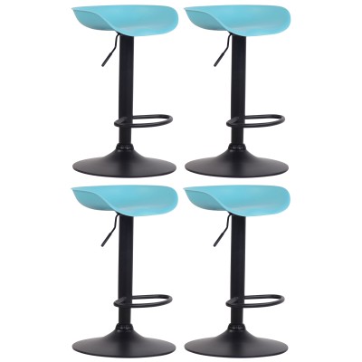 Lot de 4 tabourets de bar Anaheim plastique noir