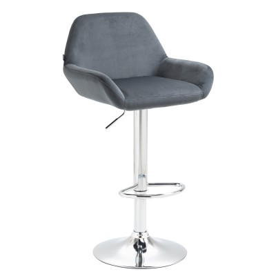 Tabouret de bar Braga velours chrome