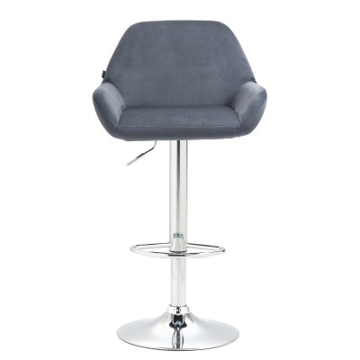 Tabouret de bar Braga velours chrome