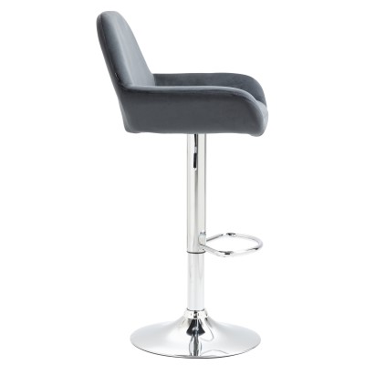 Tabouret de bar Braga velours chrome