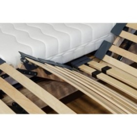 Ensemble relaxation TALCA matelas + sommiers électriques décor chene clair 2x70x190 - Mousse - 14 cm - Ferme