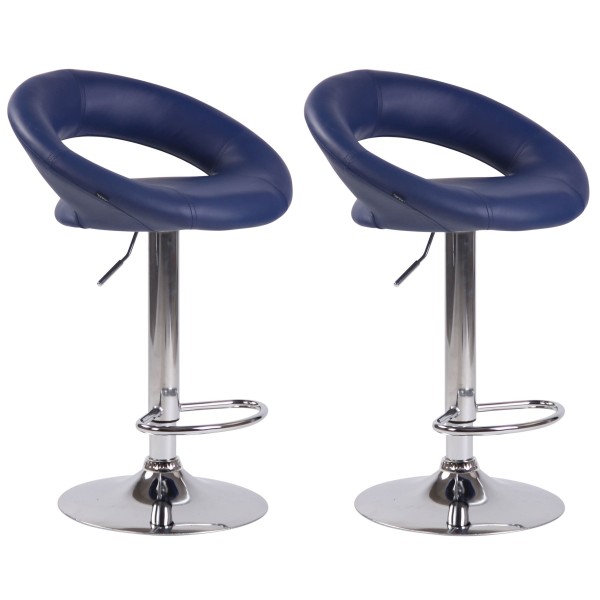 Lot de 2 tabourets de bar Olinda simili cuir chromé