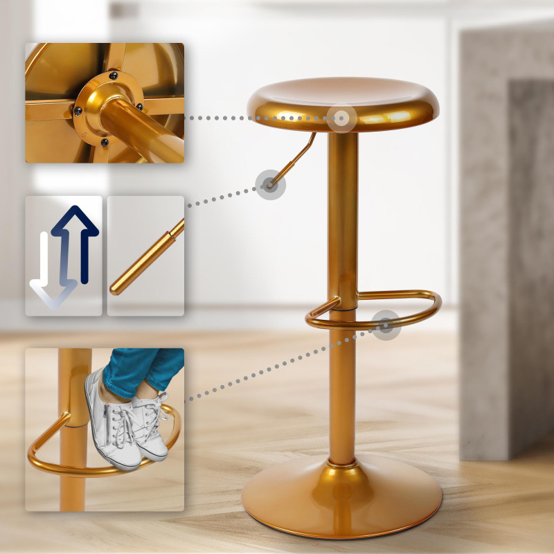 Lot de 2 tabourets de bar Williston doré