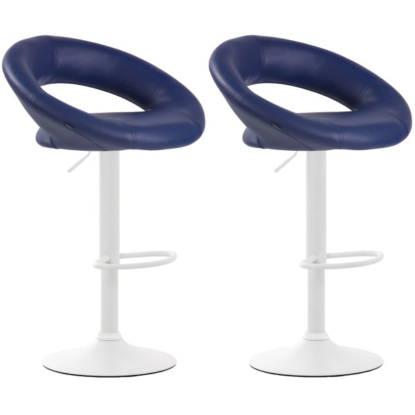 Lot de 2 tabourets de bar Olinda simili cuir blanc