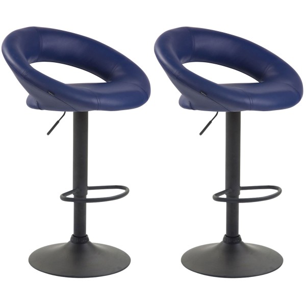 Lot de 2 tabourets de bar Olinda simili cuir noir