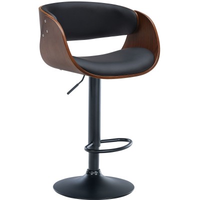 Tabouret de bar Portmore simili cuir noir