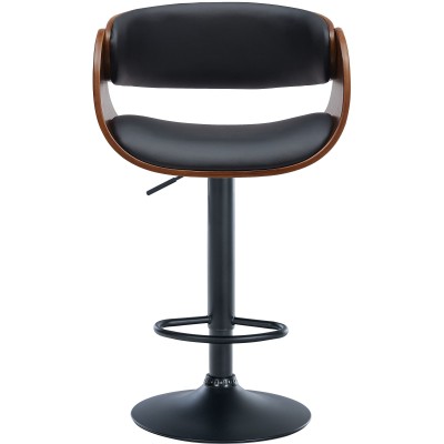 Tabouret de bar Portmore simili cuir noir