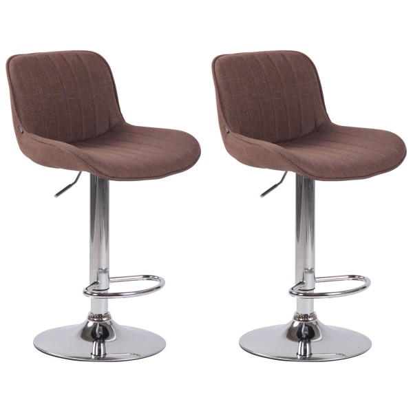 Lot de 2 tabourets de bar Lentini tissu chrome