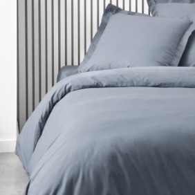 Housse de couette TODAY Essential - 240 x 260 cm - 2 personnes - 100% Coton uni - Denim