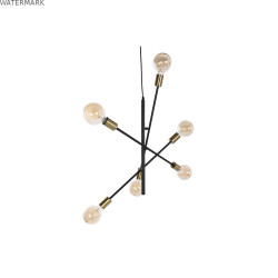 Suspension DKD Home Decor 60 x 52 x 50 cm Noir Doré Métal 50 W