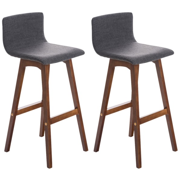 Lot de 2 tabourets de bar Taunus tissu noyer