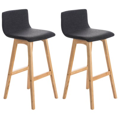 Lot de 2 tabourets de bar Taunus tissu Natura