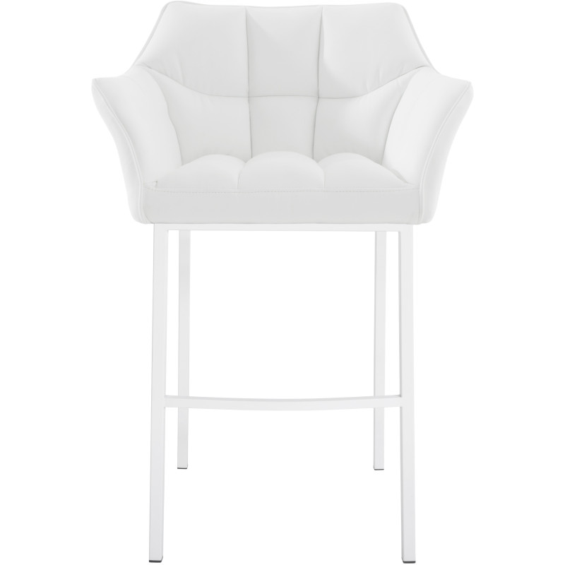 Tabouret de bar Damaso avec structure à 4 pieds, blanc
