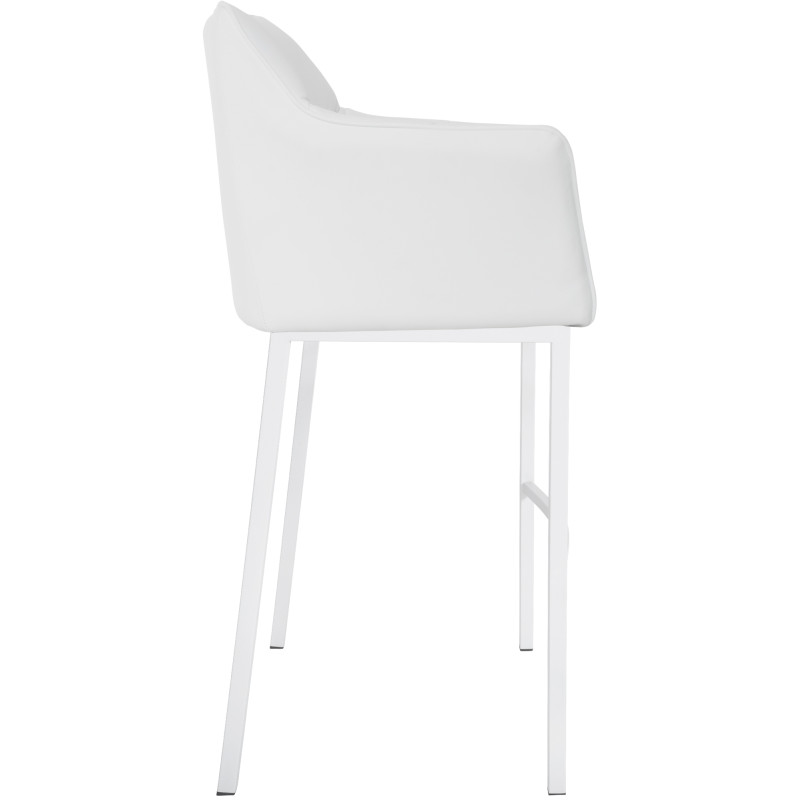 Tabouret de bar Damaso avec structure à 4 pieds, blanc