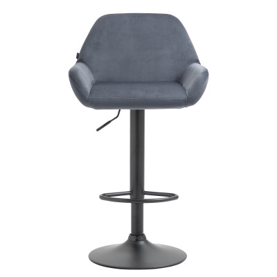 Tabouret de bar Braga velours noir