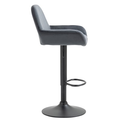 Tabouret de bar Braga velours noir