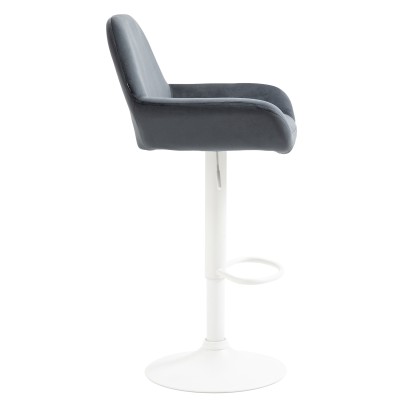 Tabouret de bar Braga velours blanc