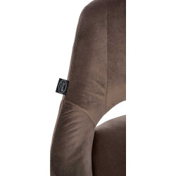Tabouret de bar Milet velours noir marron