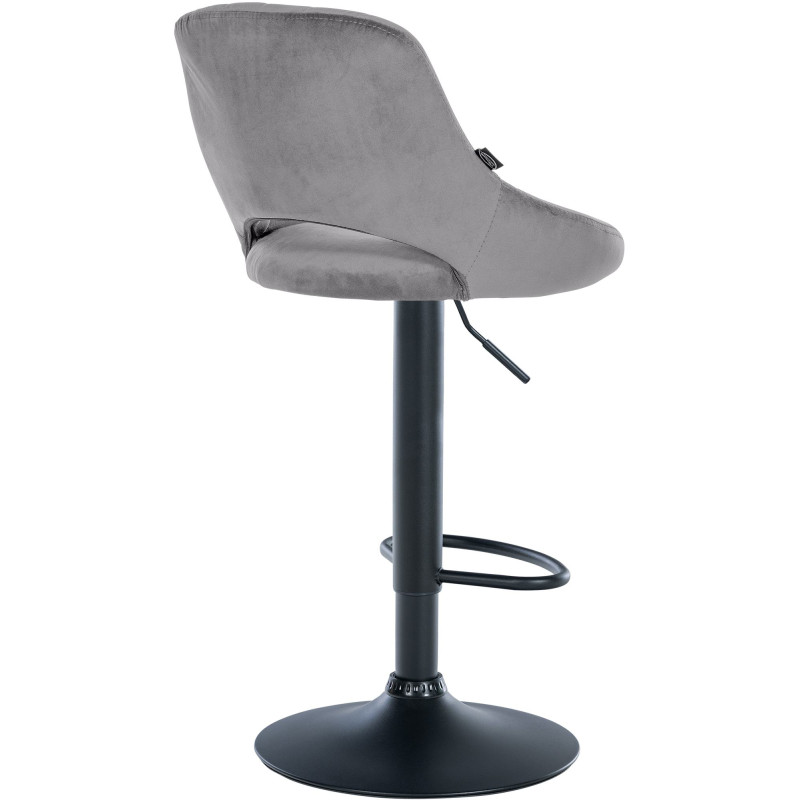 Tabouret de bar Milet velours noir gris foncé