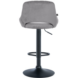 Tabouret de bar Milet velours noir gris foncé