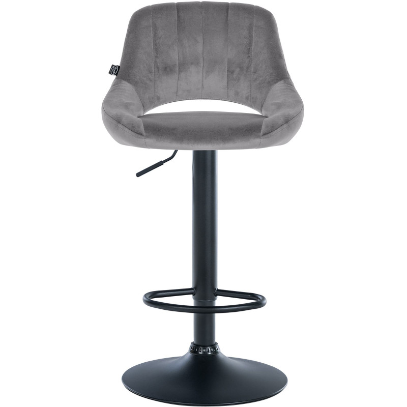 Tabouret de bar Milet velours noir gris foncé