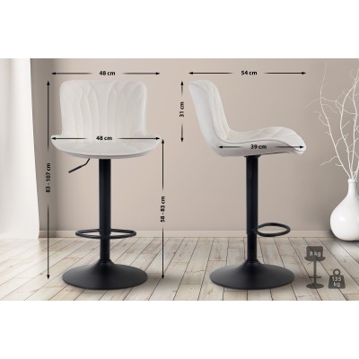 Tabouret de bar Linus velours