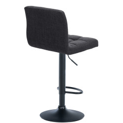 Tabouret de bar Calma tissu noir gris foncé