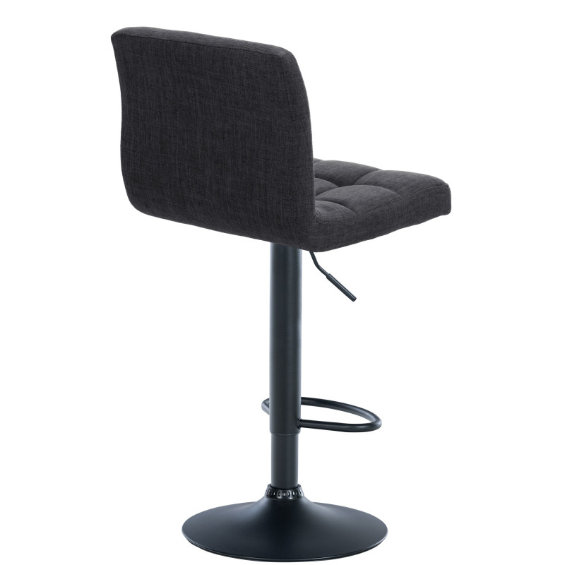Tabouret de bar Calma tissu noir gris foncé