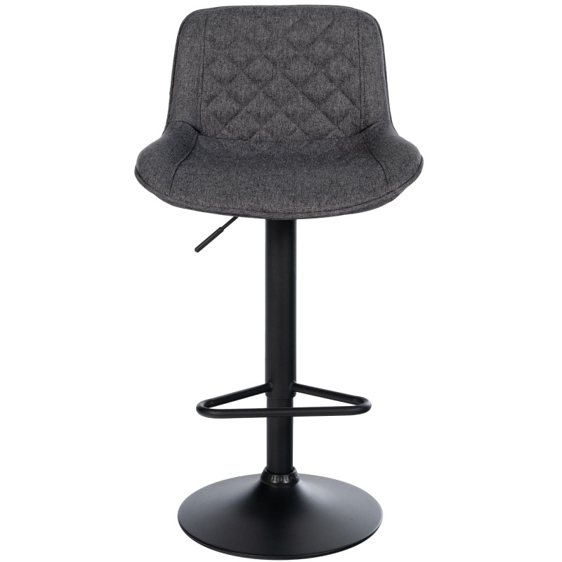 Lot de 2 tabourets de bar Kasson en tissu noir