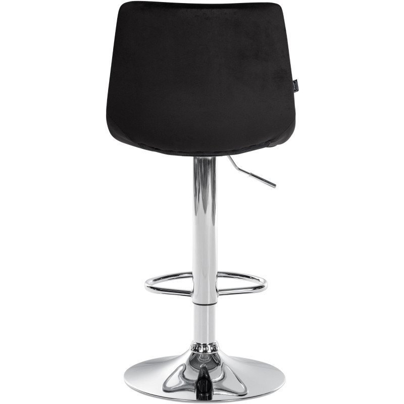 Tabouret de bar Jerry velours chrome noir