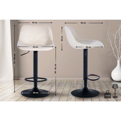 Tabouret de bar loft velours