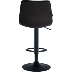 Tabouret de bar Jerry velours noir noir