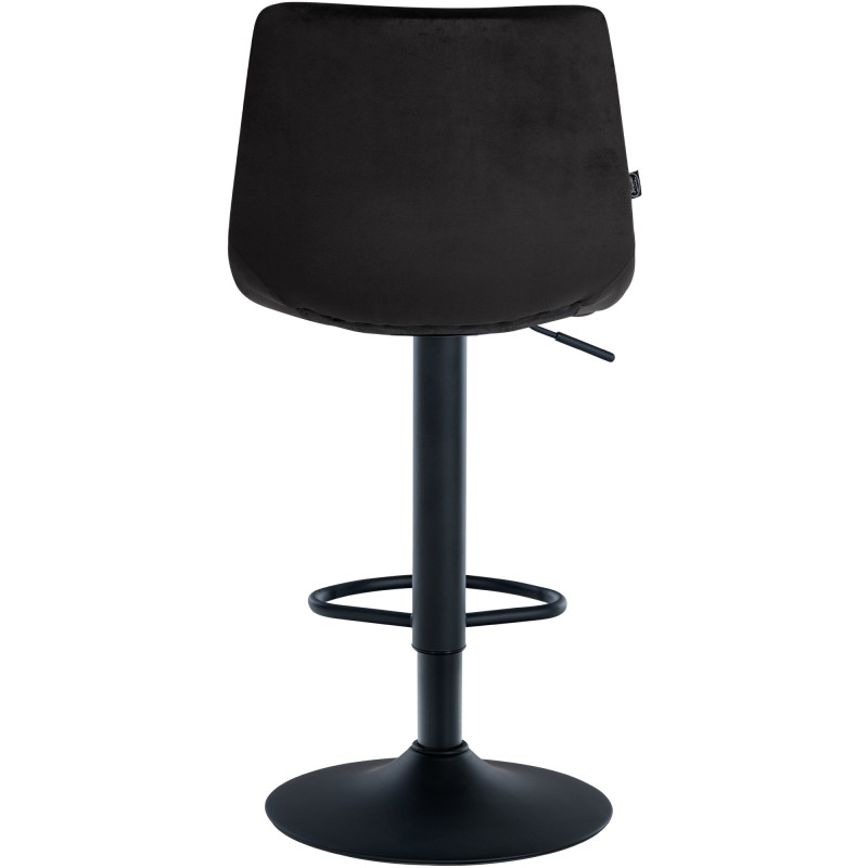 Tabouret de bar Jerry velours noir noir