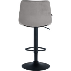 Tabouret de bar Jerry velours noir gris