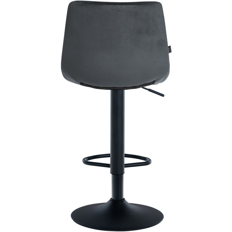 Tabouret de bar Jerry velours noir gris foncé