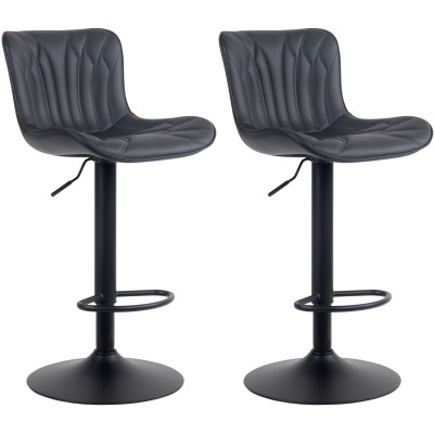 Lot de 2 tabourets de bar Linus simili cuir