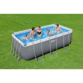 BESTWAY Piscine hors sol Power Steel™ 412 x 201 x 122 cm, filtre a cartouche, échelle, diffuseur Chemconnect™