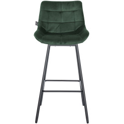 Lot de 4 tabourets de bar pivotants Weston en velours vert foncé
