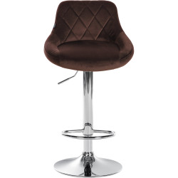Tabouret de bar Lazio velours chrome marron