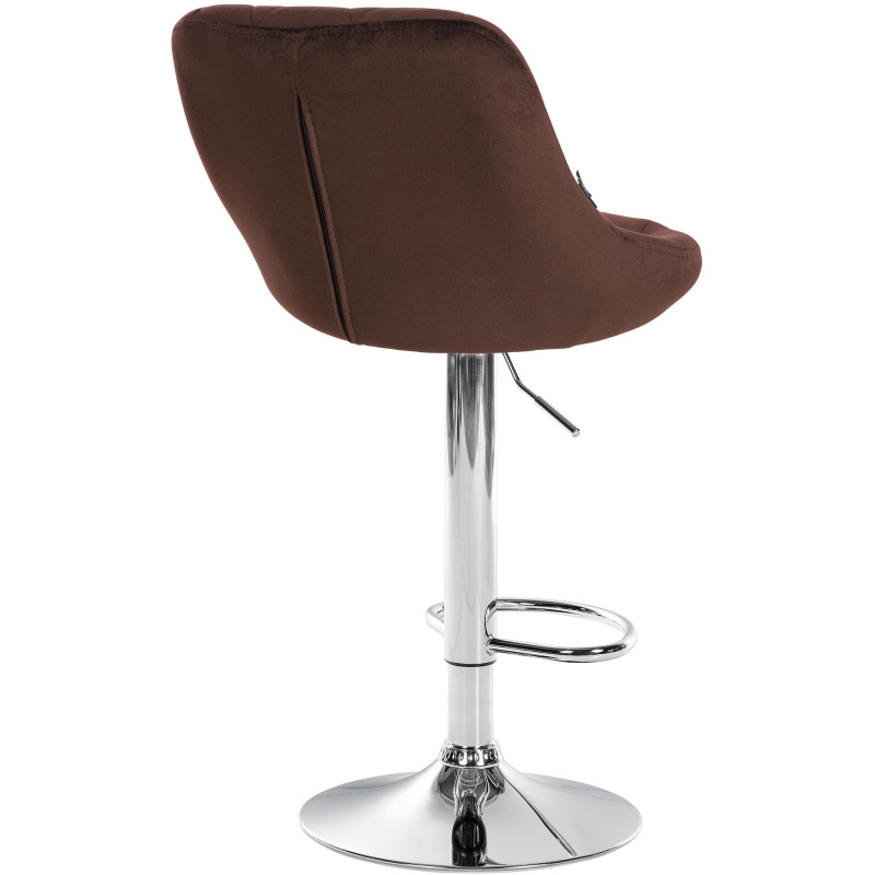 Tabouret de bar Lazio velours chrome marron