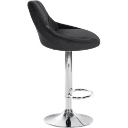 Tabouret de bar Lazio velours chrome noir