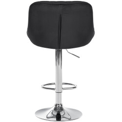 Tabouret de bar Lazio velours chrome noir