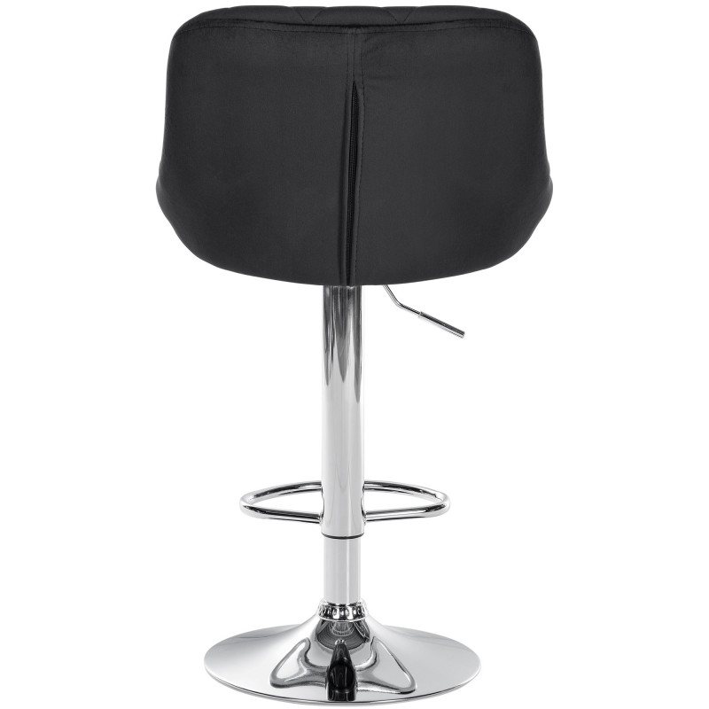Tabouret de bar Lazio velours chrome noir